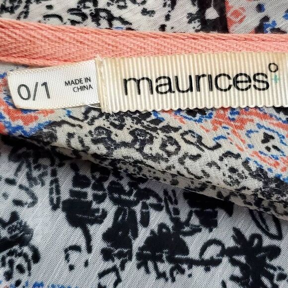 Maurices 0/1x Plus Black Fringe Cover Top - Picture 3 of 5